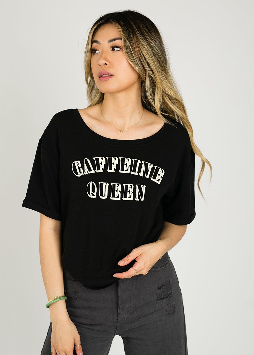 Caffeine Queen Tee in Black sold by Joyfolie product image thumbnail 4