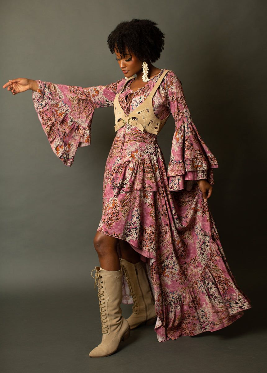 Devina Dress in Dusty Rose Floral sold by Joyfolie product image thumbnail 3