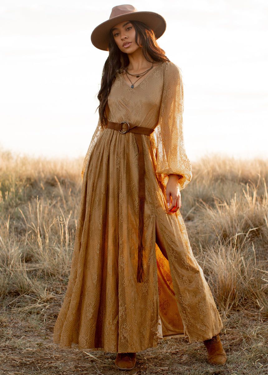 Haley Dress in Bistre sold by Joyfolie