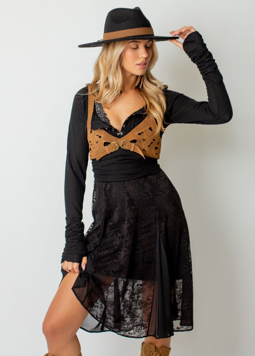 Serendipity Dress in Black Oat sold by Joyfolie product image thumbnail 2