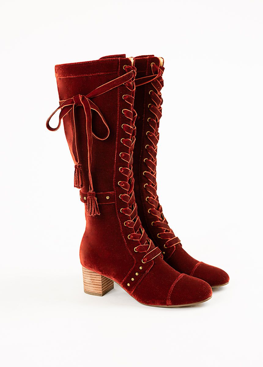 Marita Tall Boot in Brick sold by Joyfolie