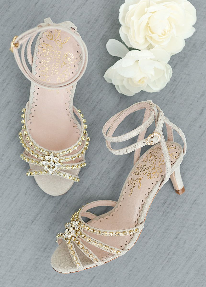 Maelyn Leather Heel in Gold sold by Joyfolie product image thumbnail 2