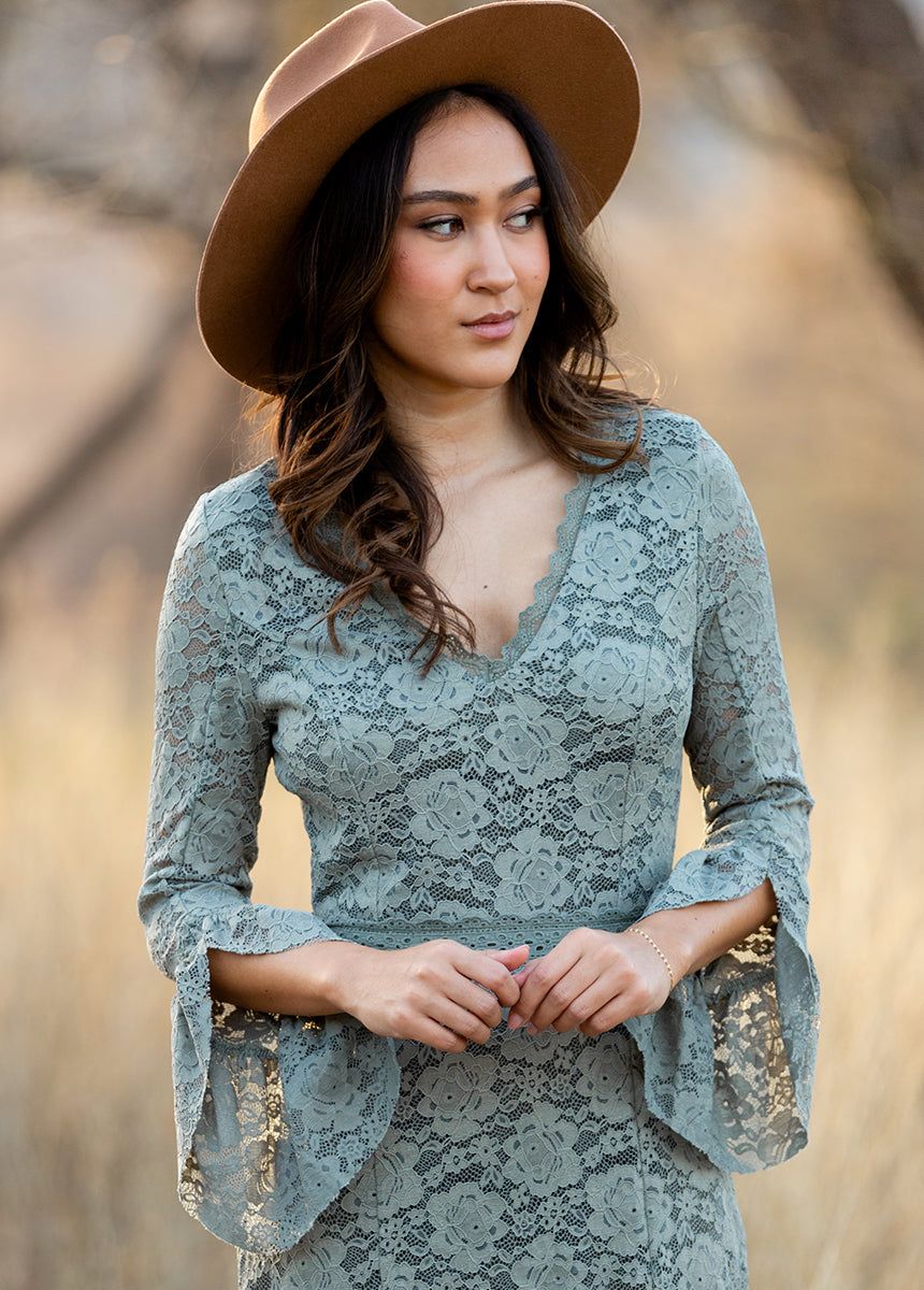 Zena Dress in Neutral Green sold by Joyfolie product image thumbnail 5