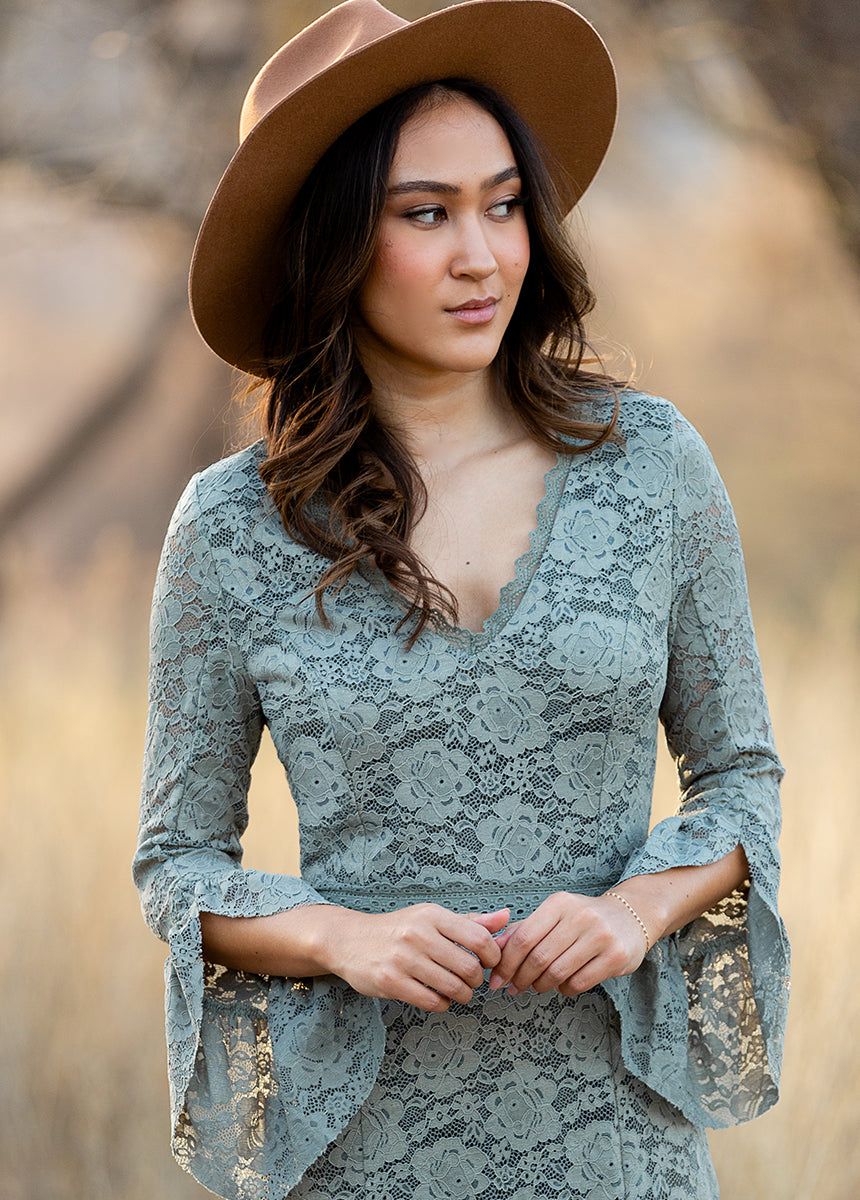 Zena Dress in Neutral Green sold by Joyfolie product image thumbnail 3