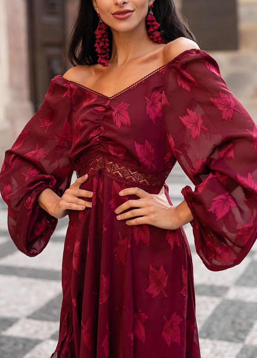 Isabella Dress in Burgundy sold by Joyfolie product image thumbnail 5