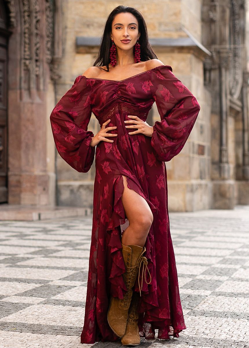 Isabella Dress in Burgundy sold by Joyfolie product image thumbnail 4
