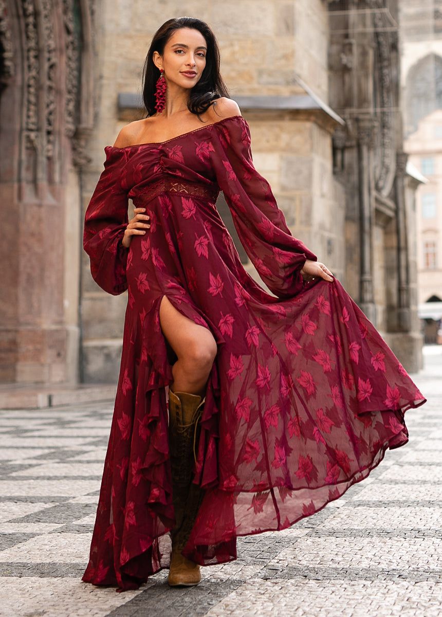 Isabella Dress in Burgundy sold by Joyfolie product image thumbnail 3