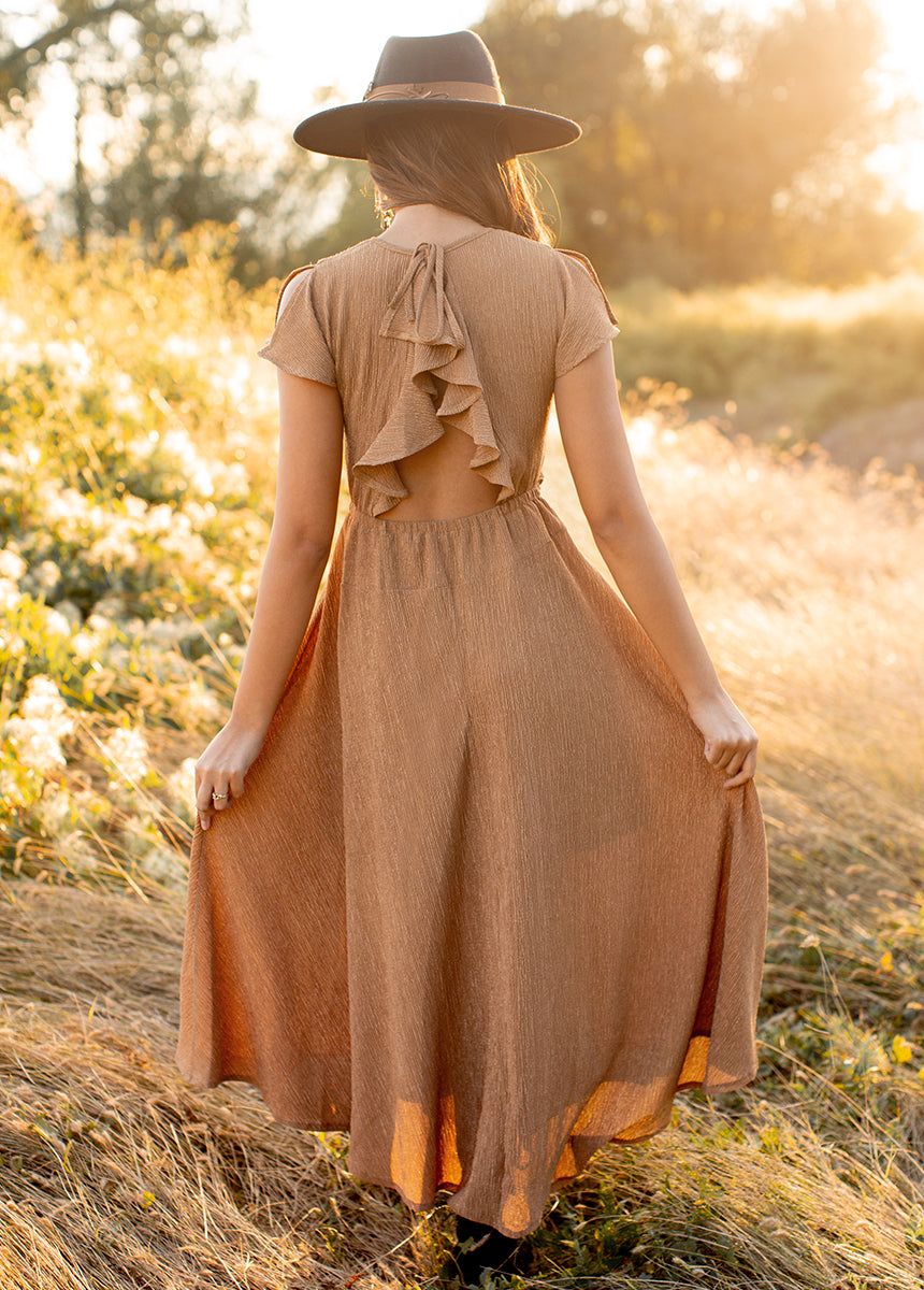 Jessah Dress in Warm Camel sold by Joyfolie product image thumbnail 2