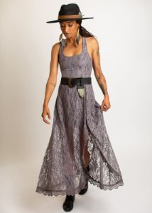Camila Dress in Slate Blue sold by Joyfolie