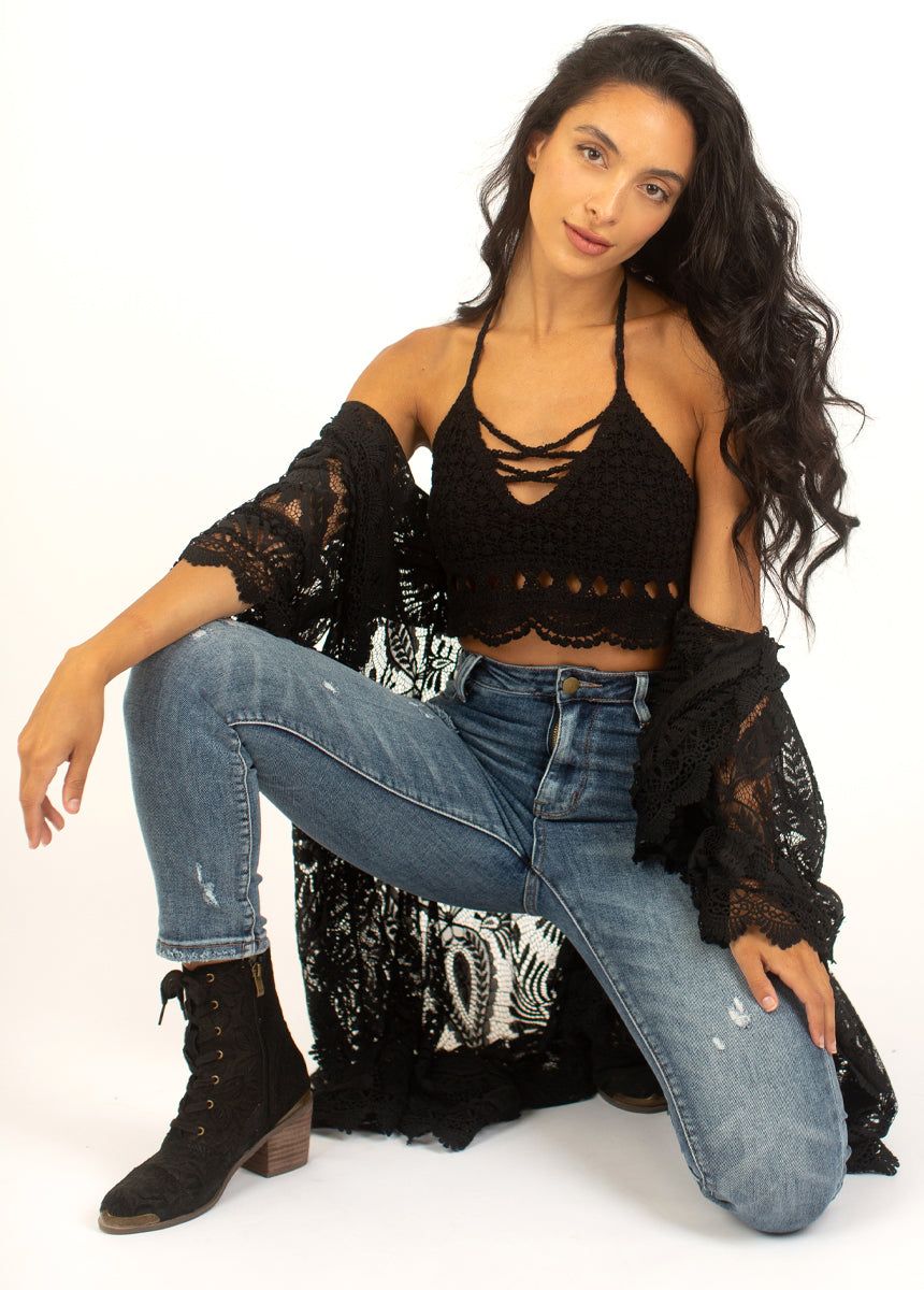 Kindred Crochet Top in Black sold by Joyfolie product image thumbnail 2