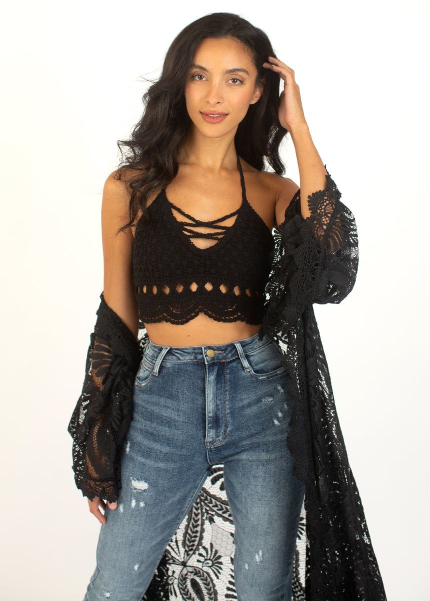 Kindred Crochet Top in Black sold by Joyfolie product image thumbnail 3