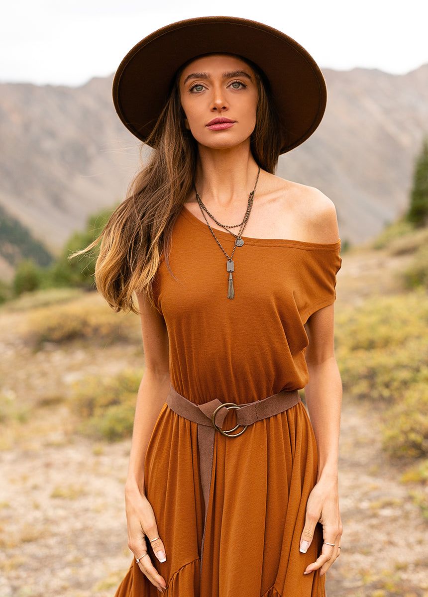 Pilar Dress in Spice sold by Joyfolie product image thumbnail 5