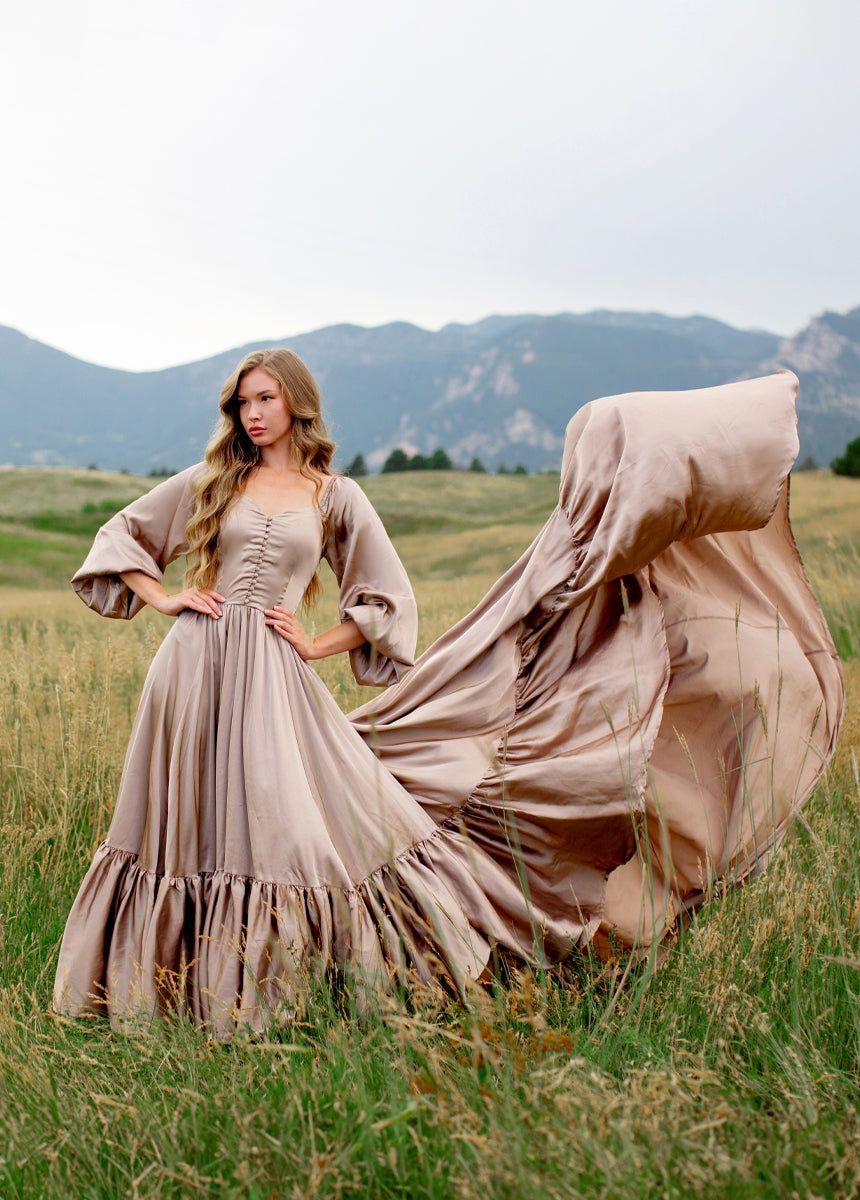 Lorna Impact Dress in Stone sold by Joyfolie