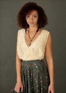 Floraine Bodysuit in Cream sold by Joyfolie