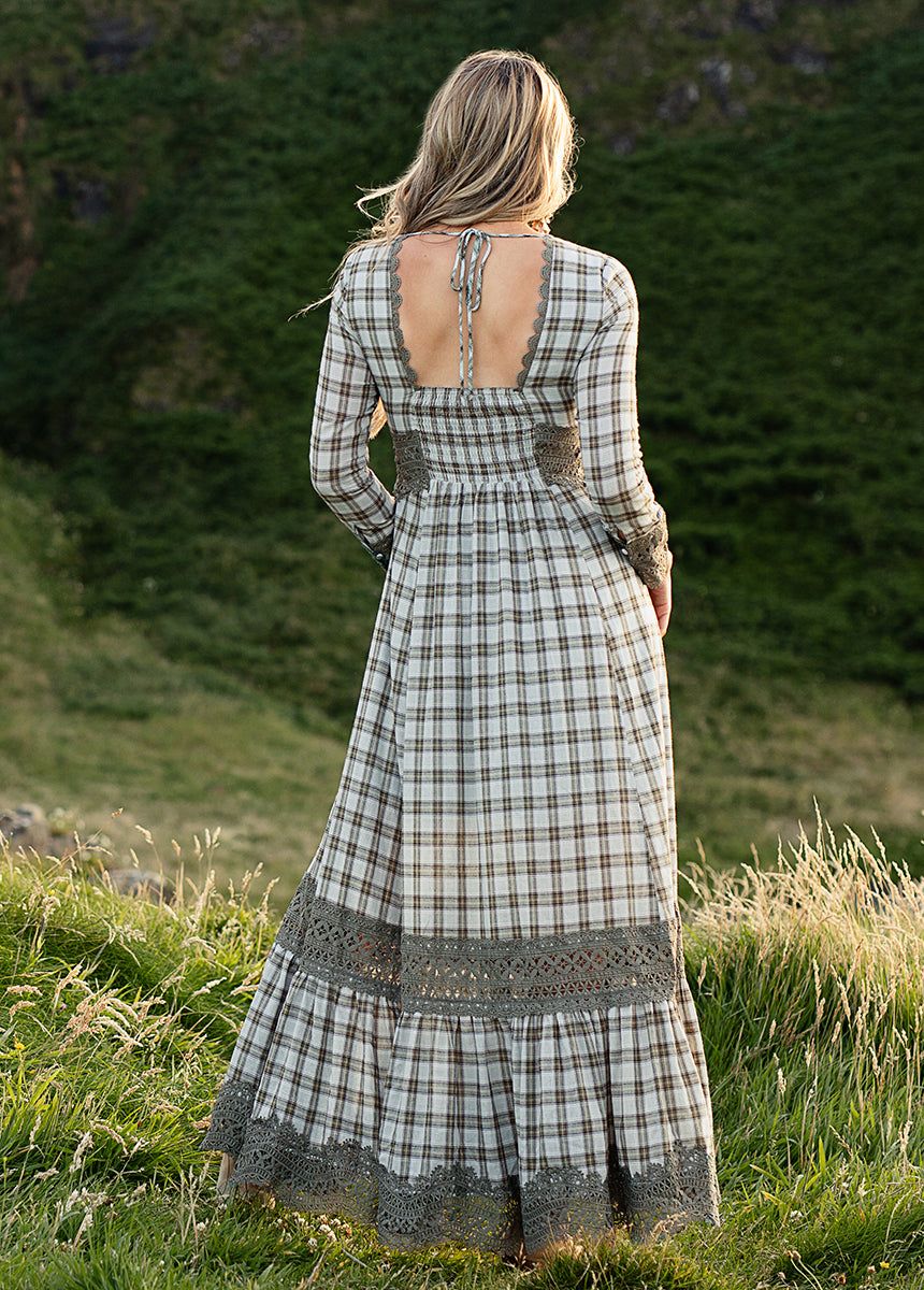 Roisin Dress in Smoke Blue Plaid sold by Joyfolie product image thumbnail 2