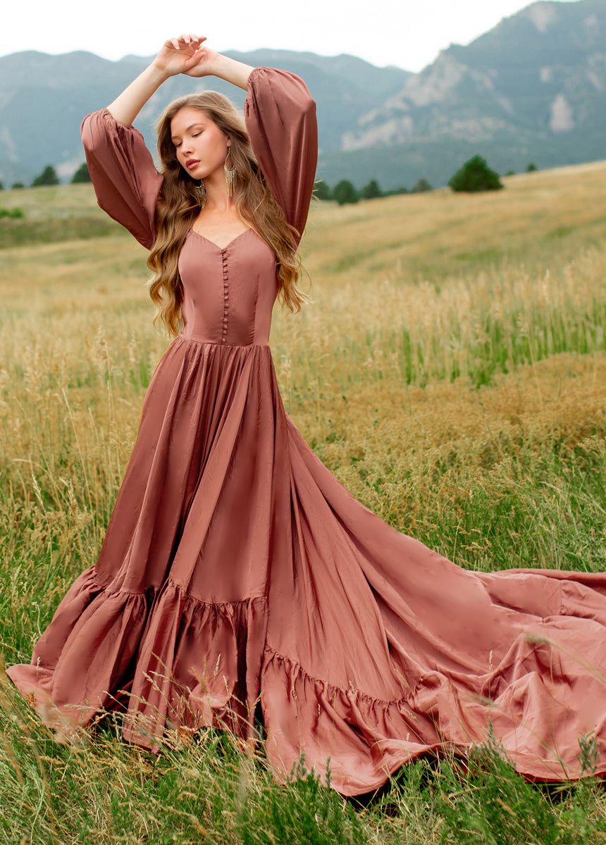 Lorna Impact Dress in Cedarwood sold by Joyfolie product image thumbnail 4