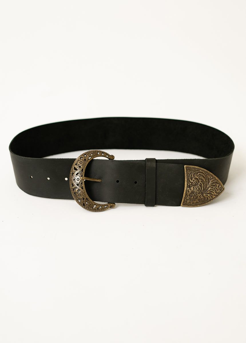 Sina Leather Belt in Distressed Black sold by Joyfolie product image thumbnail 3