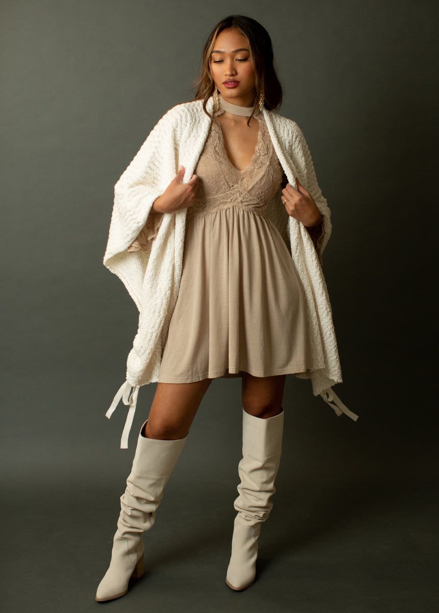 Nyra Slouch Boot in Ivory sold by Joyfolie product image thumbnail 4