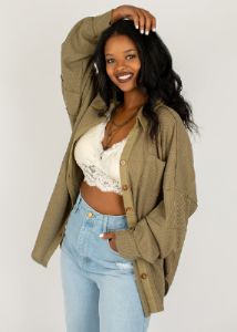 Sebrina Top in Olive sold by Joyfolie