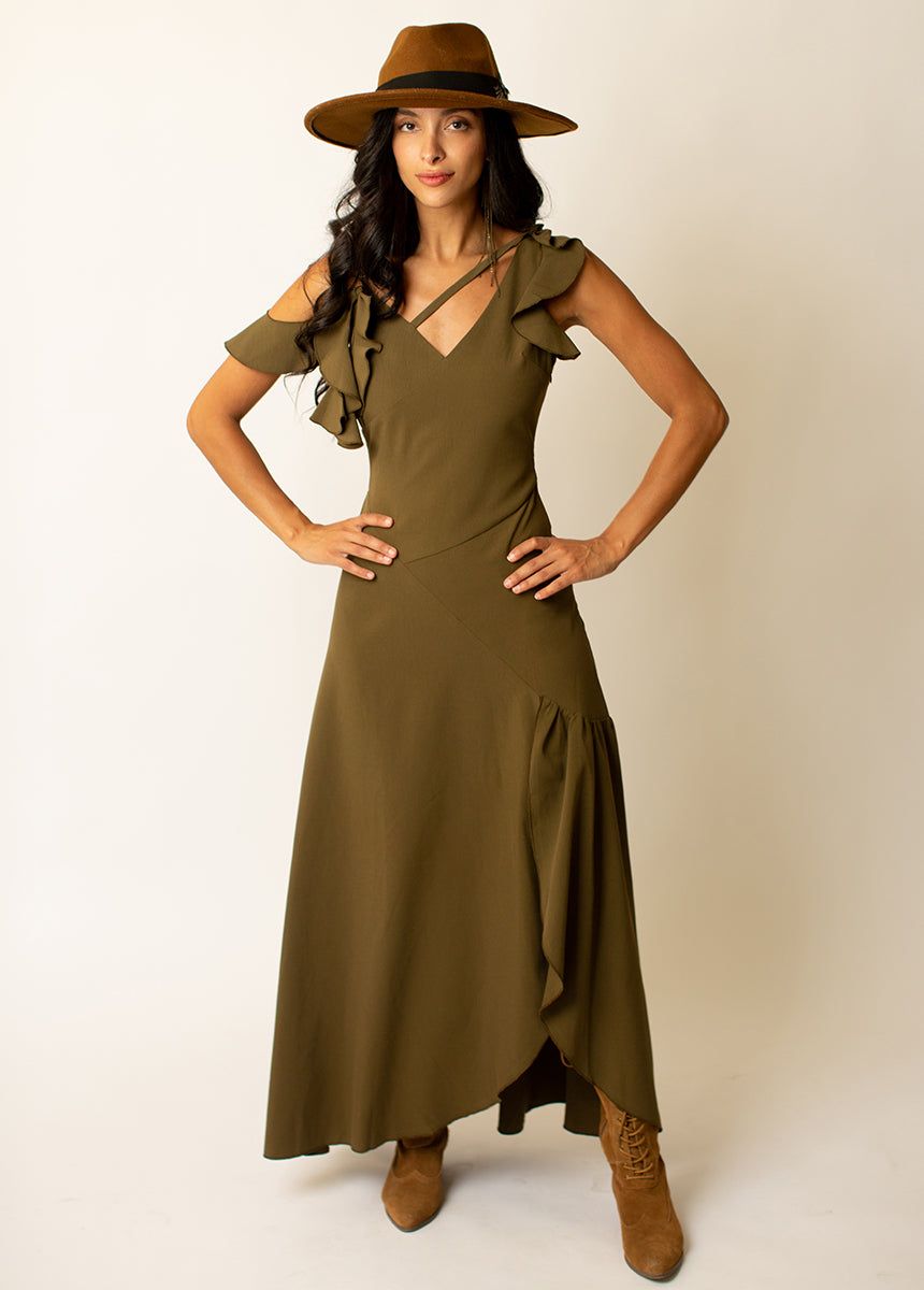 Bianka Dress in Olive sold by Joyfolie product image thumbnail 2