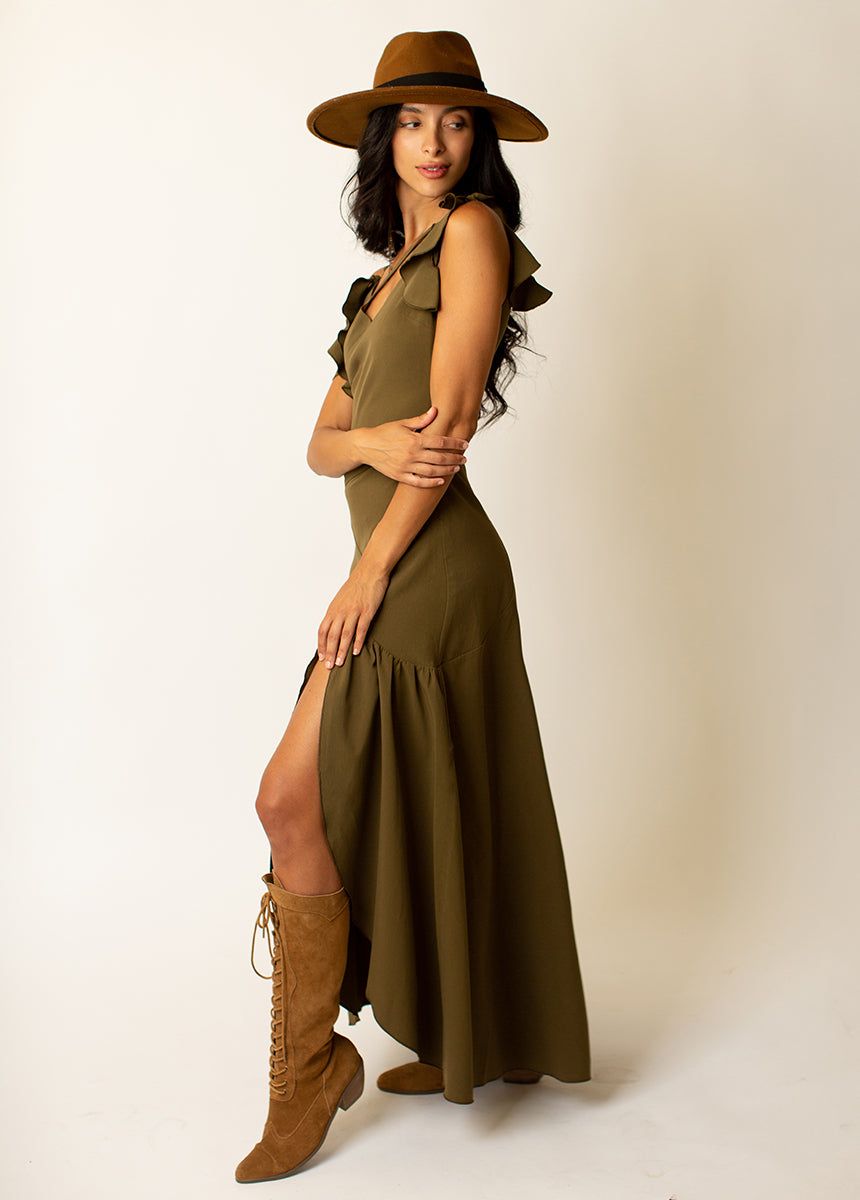 Bianka Dress in Olive sold by Joyfolie product image thumbnail 4