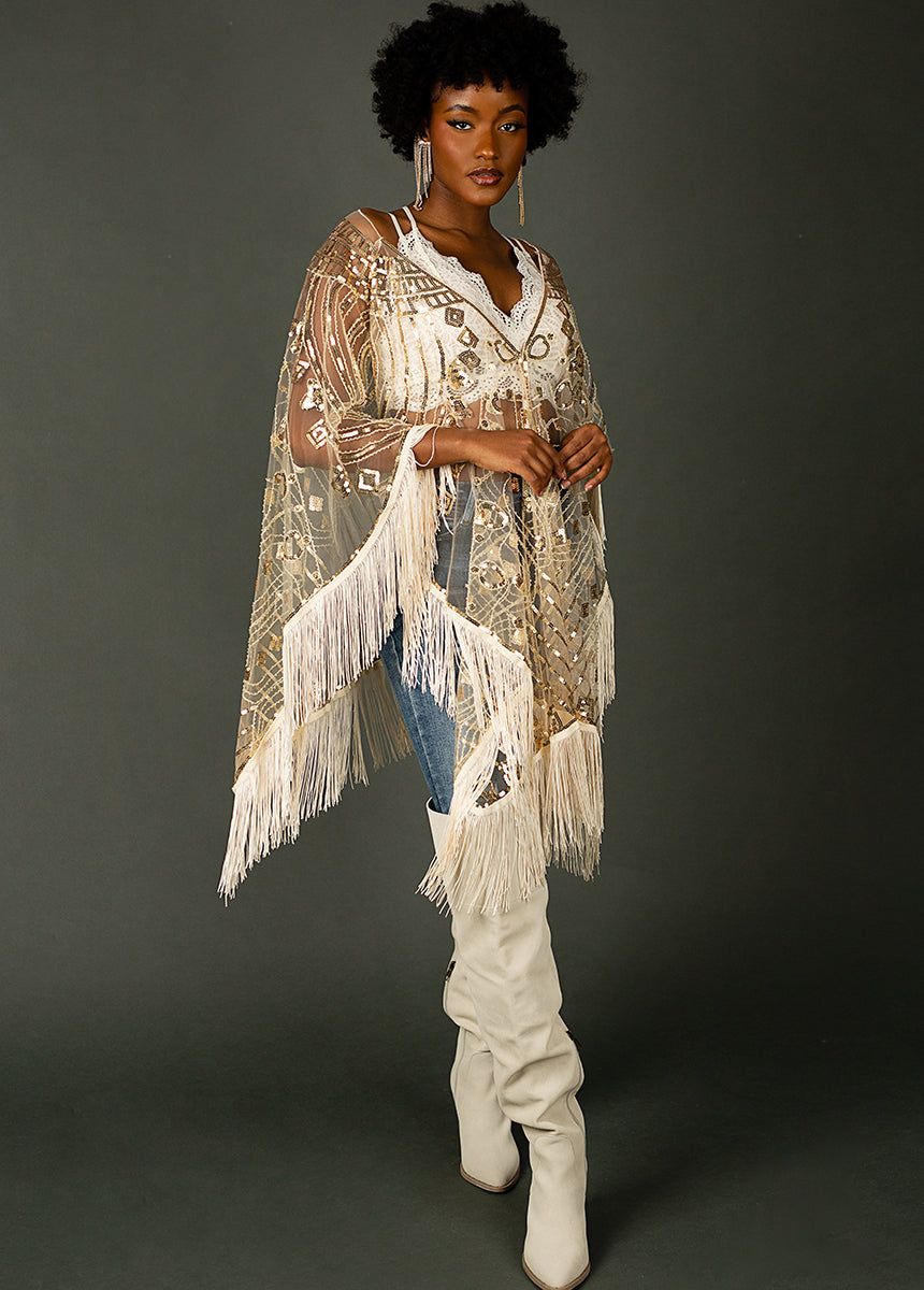 Diem Shawl in Cream Gold sold by Joyfolie product image thumbnail 5