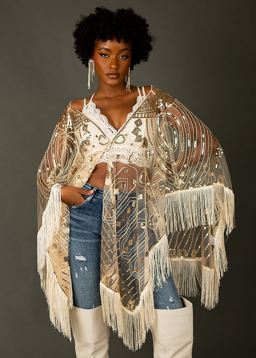 Diem Shawl in Cream Gold sold by Joyfolie product image thumbnail 2