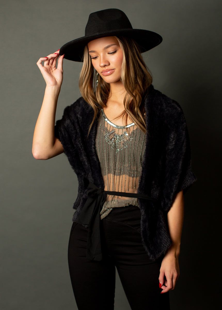 Laken Beaded Top in Taupe sold by Joyfolie product image thumbnail 4