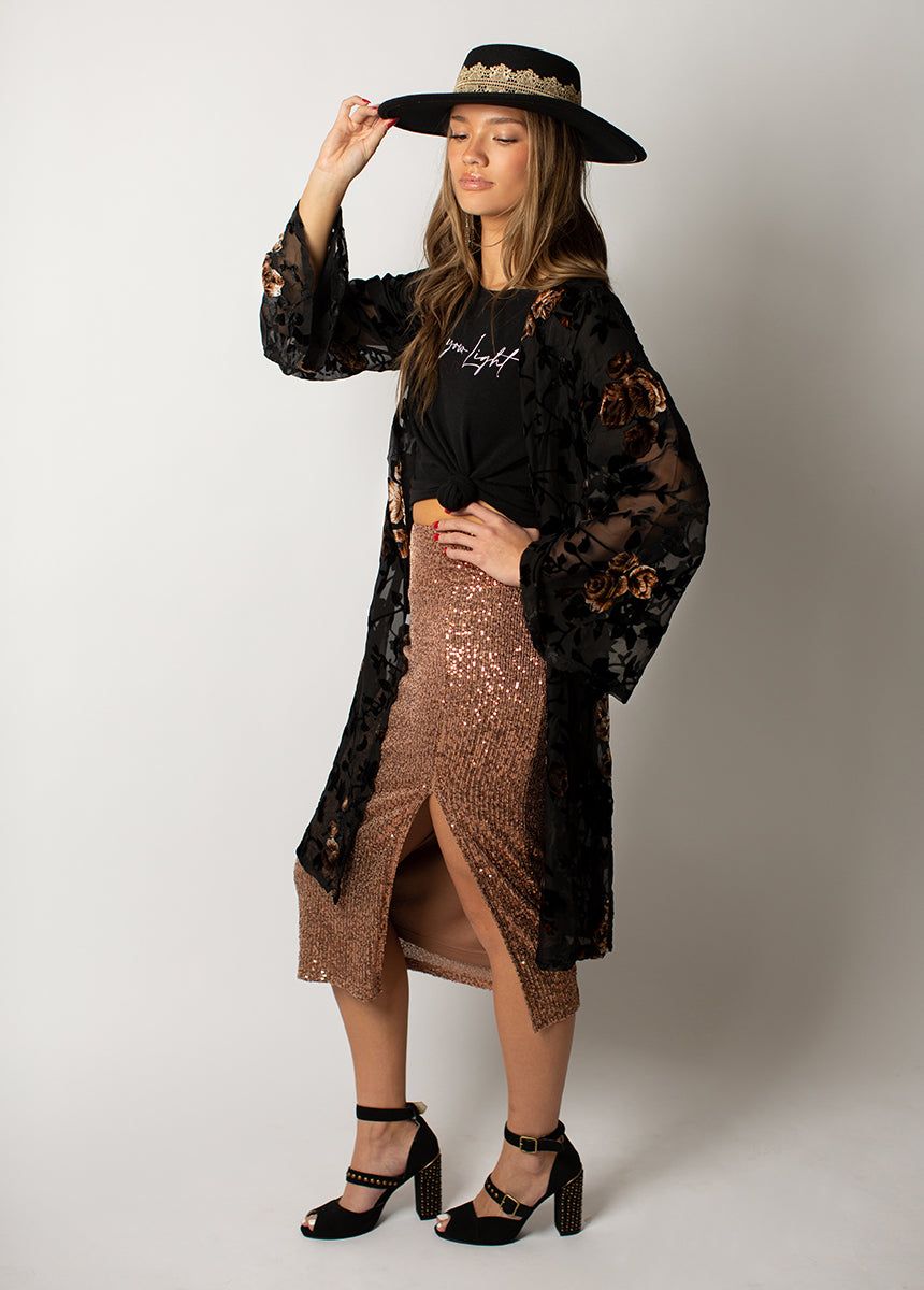 Annisa Duster in Black Burnout sold by Joyfolie product image thumbnail 3