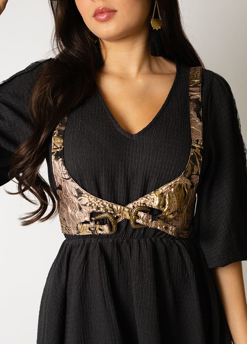 Tashia Harness in Metallic Brocade sold by Joyfolie