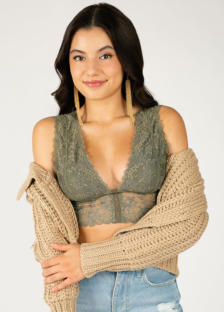 Sylvan Bralette in Olive sold by Joyfolie