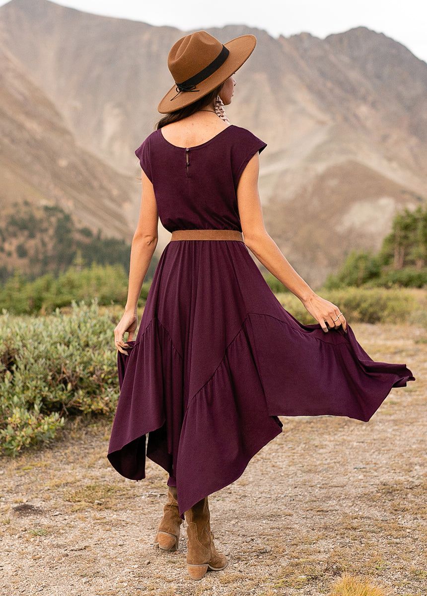 Pilar Dress in Deep Plum sold by Joyfolie product image thumbnail 4