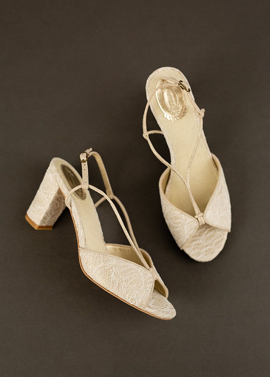 Amore Heel in Cream & Gold sold by Joyfolie
