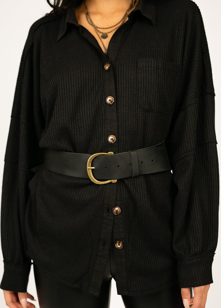 Zosi Leather Belt in Black sold by Joyfolie product image thumbnail 5