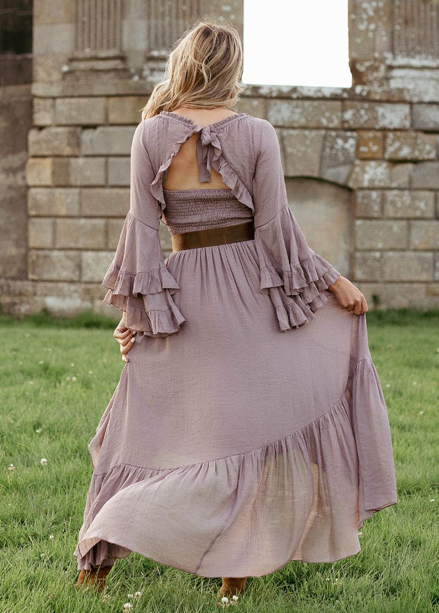 Devina Dress in Lavender Fog sold by Joyfolie product image thumbnail 5