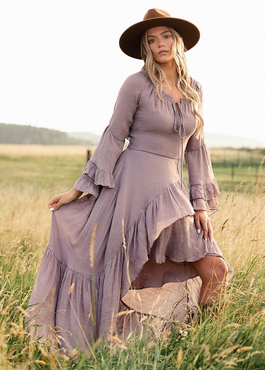 Devina Dress in Lavender Fog sold by Joyfolie product image thumbnail 3