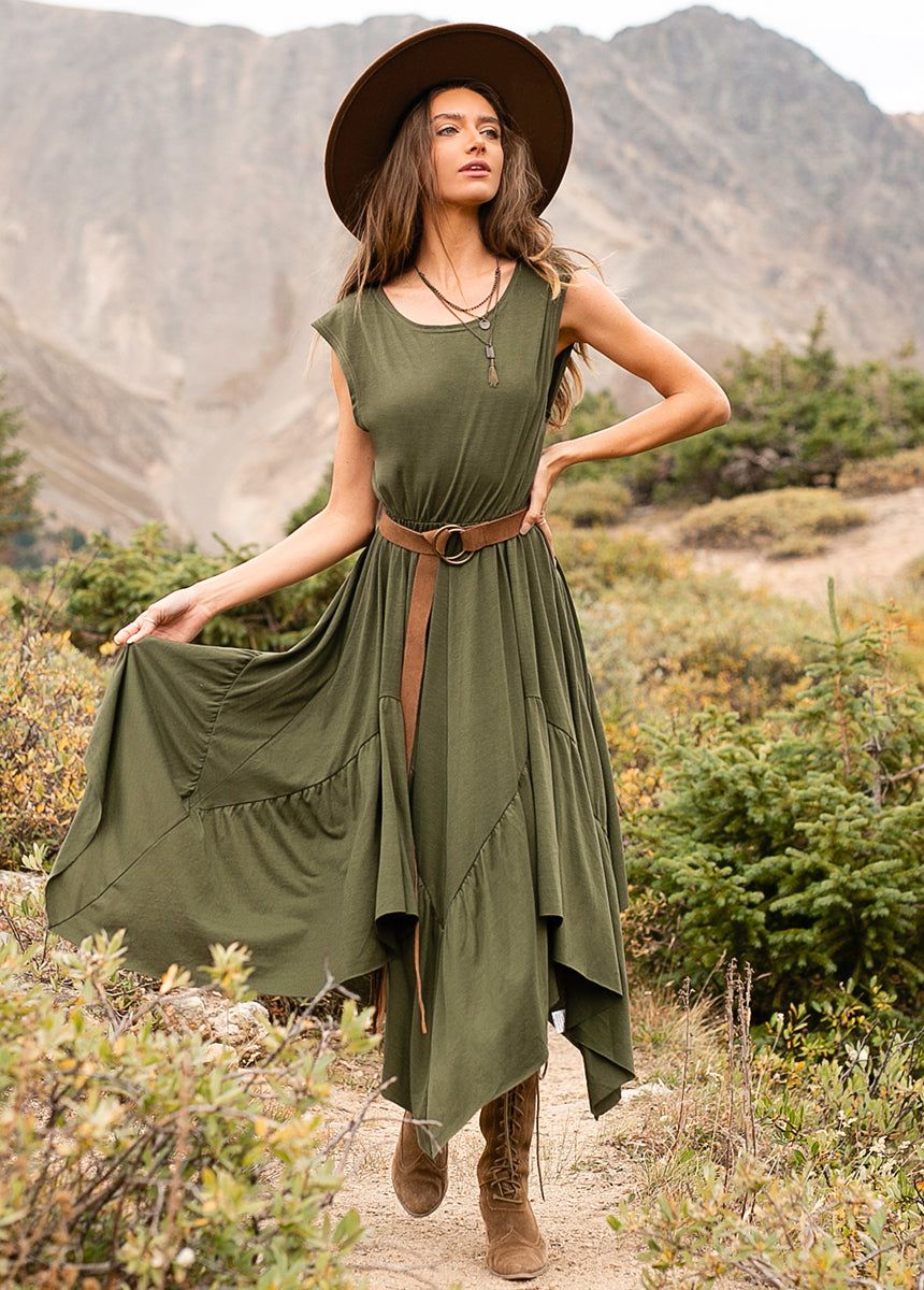 Pilar Dress in Olive sold by Joyfolie product image thumbnail 5