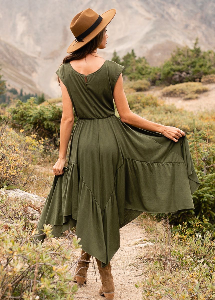 Pilar Dress in Olive sold by Joyfolie product image thumbnail 3