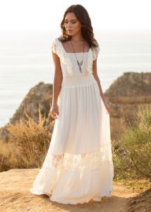 Dawn Dress in Cream sold by Joyfolie