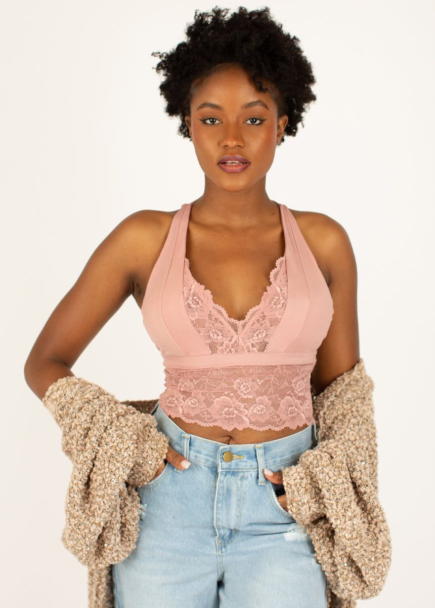 Tiffany Bralette in Ash Rose sold by Joyfolie