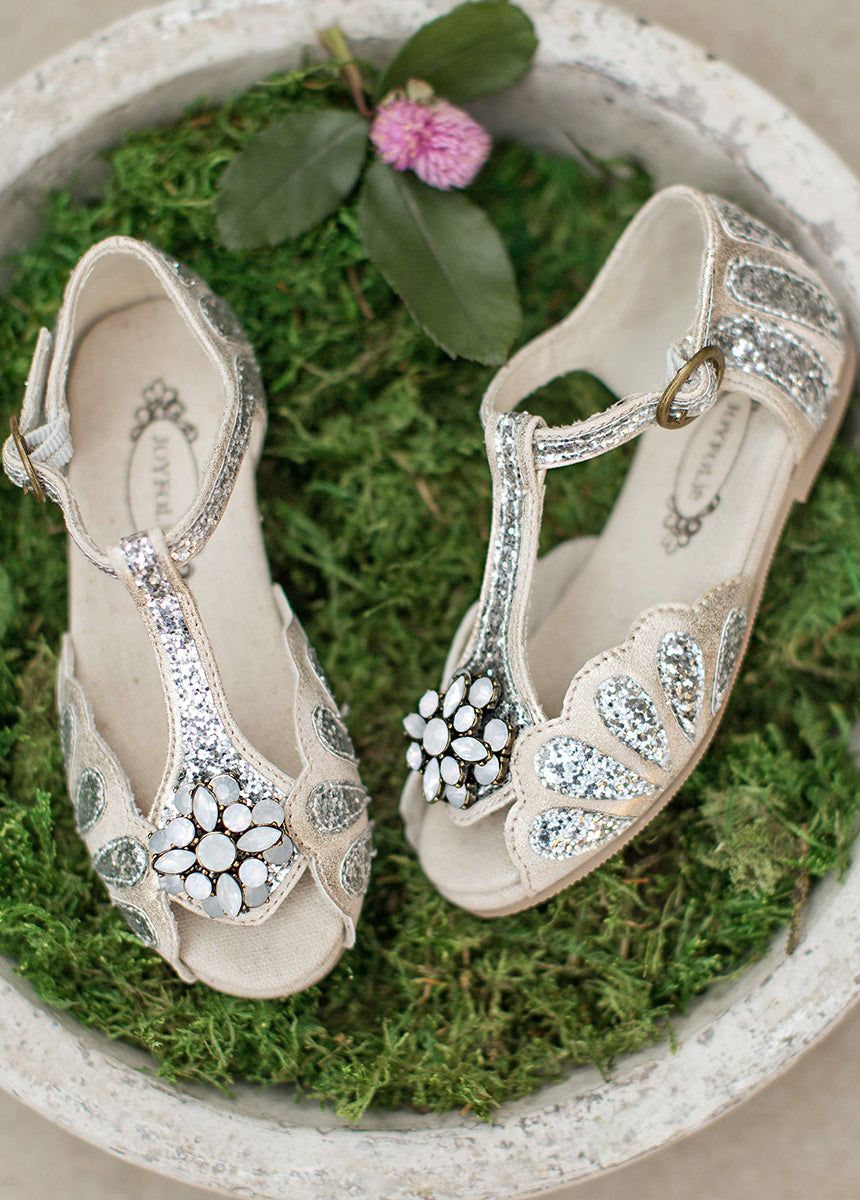 Mari Flower Girl Flat in Silver sold by Joyfolie product image thumbnail 2