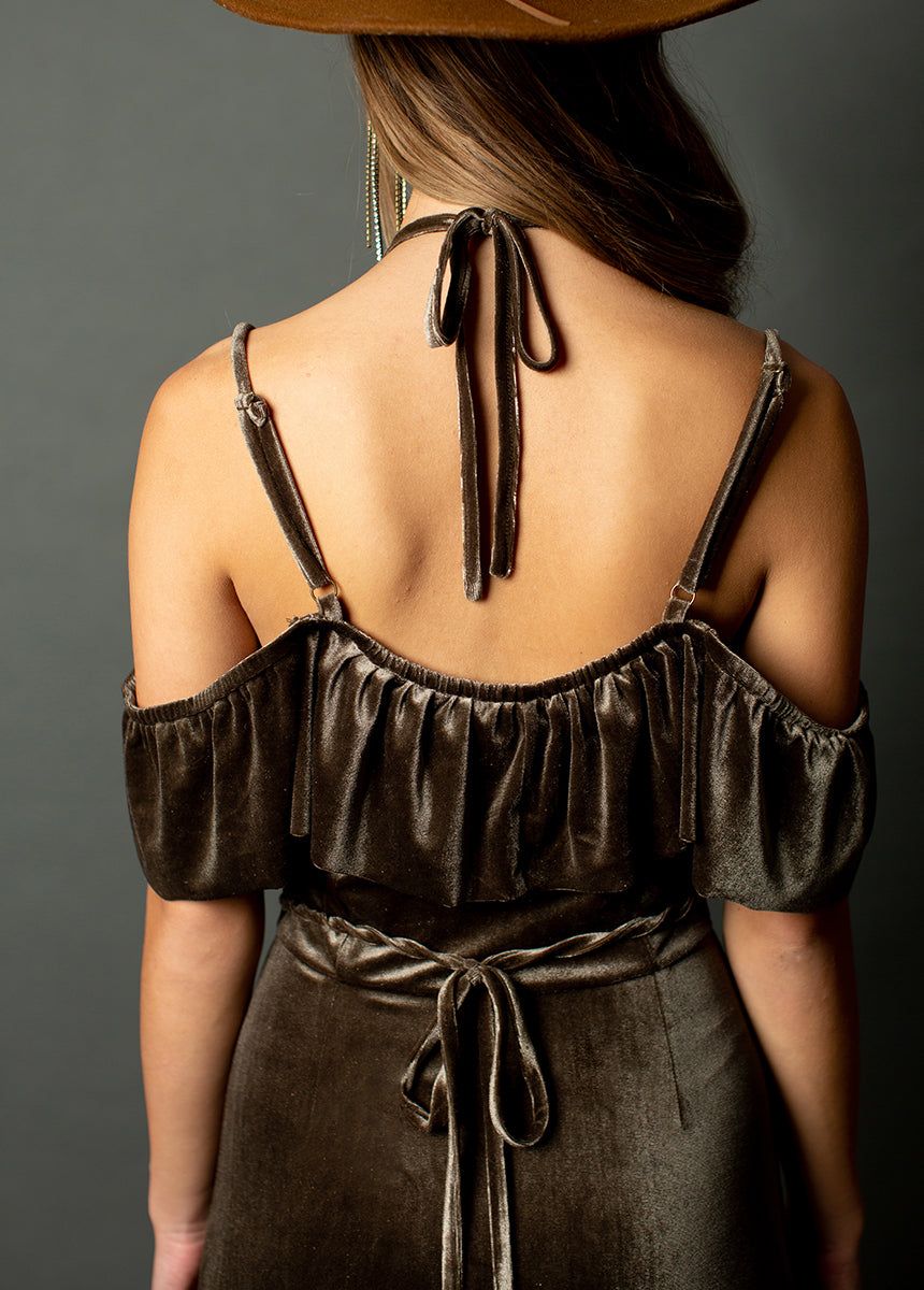 Klara Fringe Dress in Gray Green sold by Joyfolie product image thumbnail 3