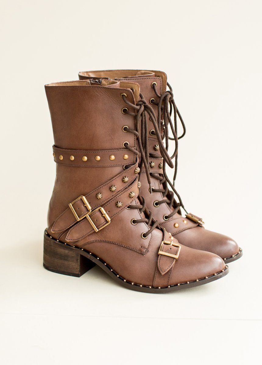 Rowan Leather Combat Boot in Brown sold by Joyfolie product image thumbnail 4