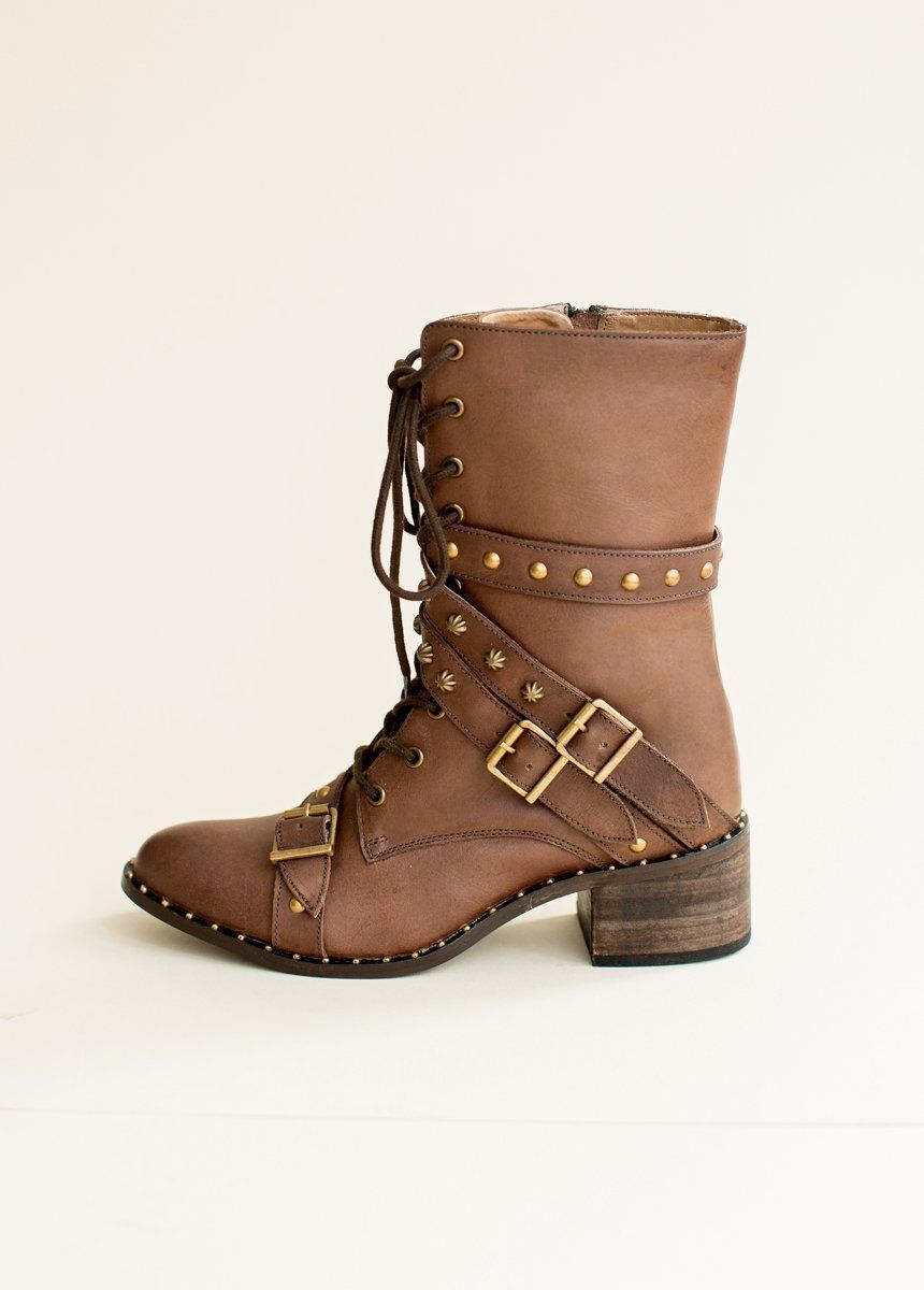 Rowan Leather Combat Boot in Brown sold by Joyfolie product image thumbnail 2