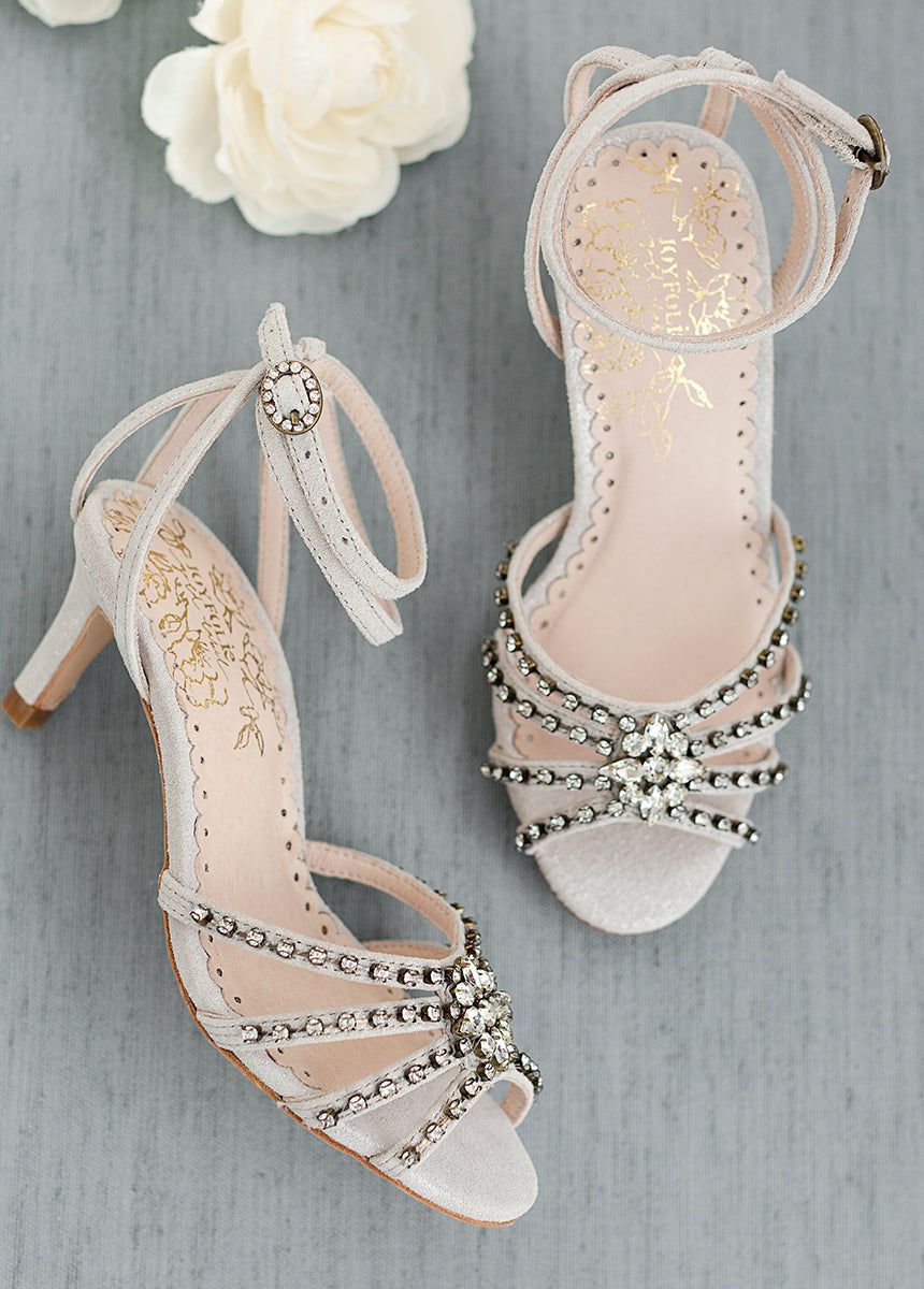 Maelyn Leather Heel in Silver sold by Joyfolie