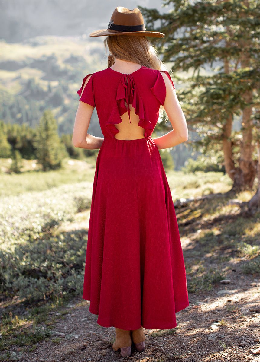 Jessah Dress in Sangria sold by Joyfolie product image thumbnail 3