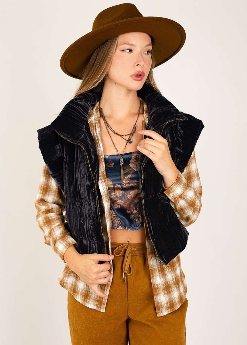 Taylah Top in Ochre Plaid sold by Joyfolie product image thumbnail 4