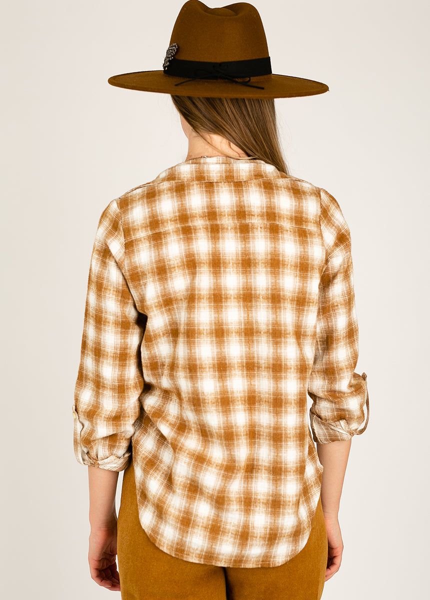 Taylah Top in Ochre Plaid sold by Joyfolie product image thumbnail 3