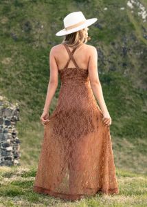 Camila Dress in Warm Camel sold by Joyfolie