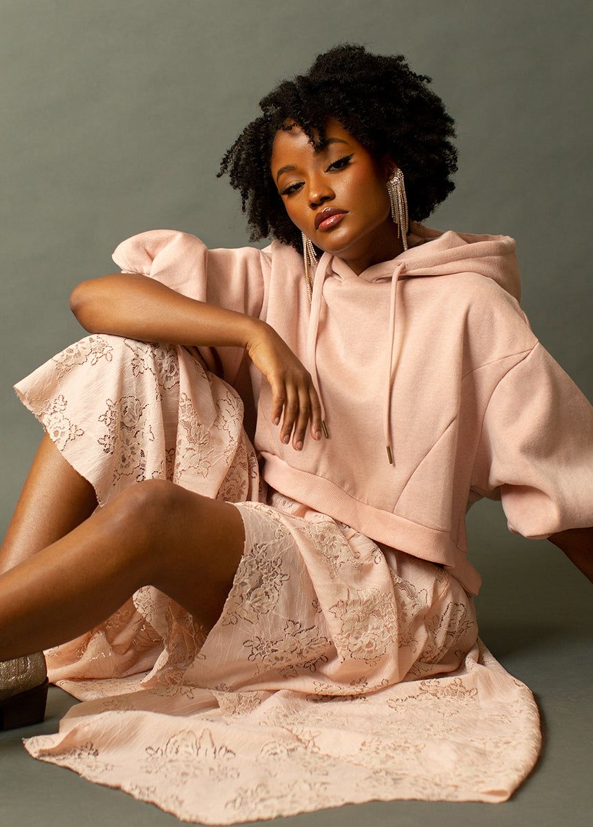 Matyson Hoodie in Blush sold by Joyfolie product image thumbnail 3